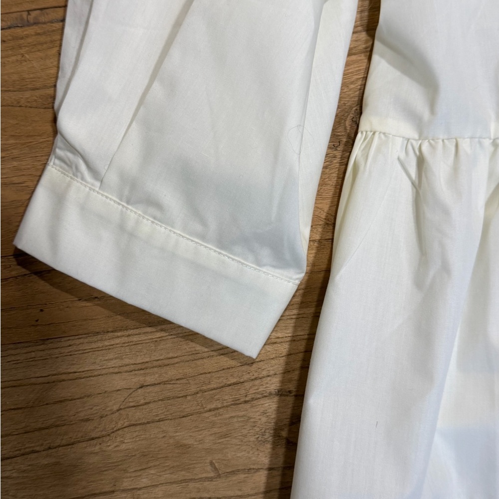 Women's Cream Ruffle Front Button-Up Top - Picture 7 of 8